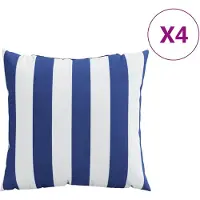vidaXL Sierkussens 4 st gestreept 60x60 cm stof blauw en wit