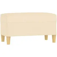 vidaXL Bankje 70x35x41 cm stof crèmekleurig