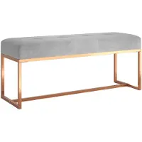 vidaXL Bankje 110x36x45 cm fluweel grijs
