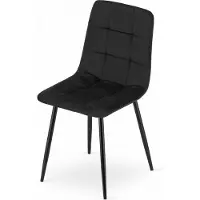 Viking Choice KARA - Velvet eetkamerstoel - zwart - set van 4 eetstoelen