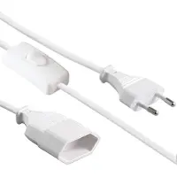 Kopp Euro verlengsnoer met schakelaar - 2x0,75mm² - 3m - Wit