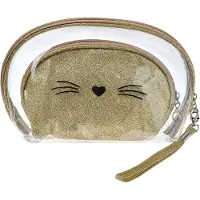 Juleeze Toilettas Dames Set van 2 24x15 / 19x12 cm Goudkleurig Polyurethaan Kat