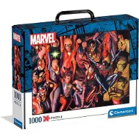 Clementoni - Puzzel 1000 Stukjes In Valigetta Marvel Avengers, Puzzel Voor Volwassenen en Kinderen, 14-99 jaar, 39675