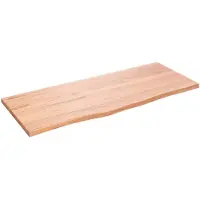 vidaXL Tafelblad 100x40x2 cm behandeld massief eikenhout lichtbruin