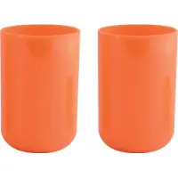 MSV Drinkbeker/limonadebeker - 4x - PS kunststof - oranje - 490 ml - camping bekers