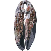 Juleeze Sjaal Dames Print 90x180 cm Zwart Rood Synthetisch