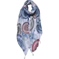 Juleeze Sjaal Dames Print 90x180 cm Blauw Synthetisch