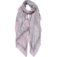 Juleeze Sjaal Dames Print 90x180 cm Roze Grijs Synthetisch