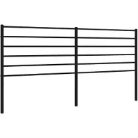 vidaXL Vervangend hoofdbord metaal zwart 180 cm