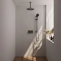 Brauer Edition Inbouw Doucheset - Ronde Handdouche - 30cm Hoofdouche - Plafondbuis - Glijstang - Geborsteld Gunmetal PVD - Messing - Kranen, - Kranen, Douchekranen, Douchesets, Inbouw douchesets