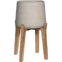 Pottery Pots - Bloempot Patt XL (Feet High), Grey Washed - ⌀30.5cm x H43.5cm Opening 19cm - Indoor en Outdoor - Grey Washed