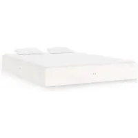 vidaXL Massief houten bed, wit, 200x200 cm