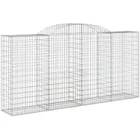 vidaXL Gabion met boogvorm, 300x50x140/160 cm, verzinkt staal