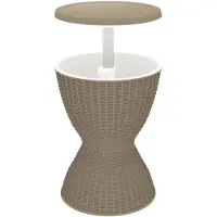 vidaXL 3-in-1 tafel met ingebouwde ijskast, lichtbruin, polypropyleen
