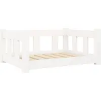 vidaXL Hondenmand 65,5x50,5x28 cm massief grenenhout wit