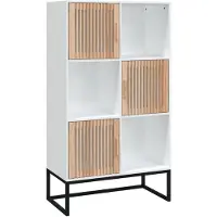 vidaXL Hoge kast 70x35x125 cm bewerkt hout wit