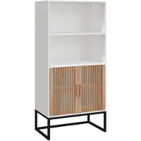 vidaXL Hoge kast 60x35x125 cm bewerkt hout wit