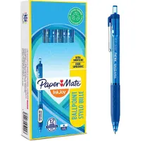 Paper Mate InkJoy 300RT-balpennen met drukknop | Medium punt (1,0 mm) | Blauw | 12 stuks