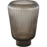 Ptmd collection PTMD Joyca Brown Glass Vase Ribbed Round L