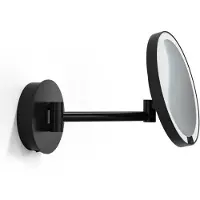 DECOR WALTHER Just look plus LED spiegel zwart Look Plus WD 7X, dimbaar, zwart, Slaapkamer, Roestvrij staal, Modern