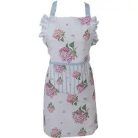 Clayre & Eef Keukenschort Kinderen 48x56 cm Blauw Roze Katoen Hortensia Blauw