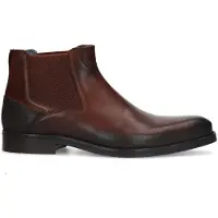 Manfield Donkerbruine leren chelsea boots | Maat 44