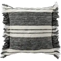 Dutch decor - EDGAR - Kussenhoes 45x45 cm van 85% gerecycled polyester - streepdessin - Eco Line collectie - Charcoal Gr
