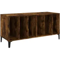 vidaXL Platenkast 100x38x48 cm bewerkt hout gerookt eikenkleurig