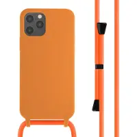 IMoshion Siliconen hoesje met koord voor de Apple iPhone 12 (Pro) - Oranje