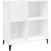 vidaXL Platenkast 84,5x38x89 cm bewerkt hout wit