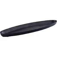 Ptmd Yaren Black Alu Oval Bowl With Border Large (Zwart, 106x33x7cm)