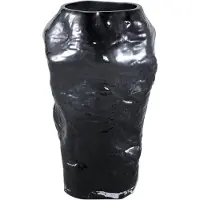 Ptmd collection PTMD Riley Black Glass Vase Round Irregular Shape