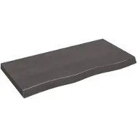 vidaXL Tafelblad 100x50x(2-6)cm behandeld eikenhout donkerbruin