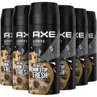 Axe 6x Deodorant Bodyspray Leather & Cookies 150 Ml