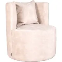 Label51 Fauteuil Evy - Naturel - Velours - 65 cm (Naturel, 65x75x65cm)