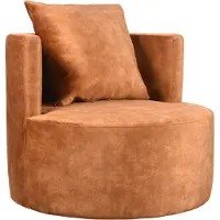 Label51 Fauteuil Evy - Oker - Velours - 90 cm (Bruin, 90x75x90cm)