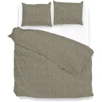 Zo! Home Lino Palm Taupe - 100% Katoen - 140 x 200/220 cm