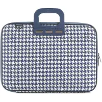 Bombata Pied de Poule Dark Blue 15,6" Schoudertas