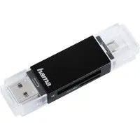 Hama USB 2.0 OTG Basic SD/microSD kaartlezer - Wit - Compatibel met Android OS 4.0+