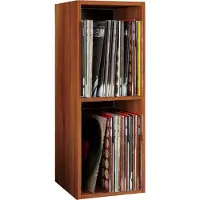VCM Platto2 wandkast voor LP 2 planken nootboom decor.