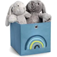 Zeller - Blauwe opbergmand kinderkamer regenboog - 14426 - Decoratief & Opvouwbaar