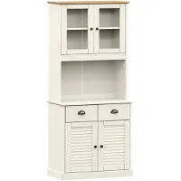 vidaXL Hoge kast VIGO 78x40x175 cm massief grenenhout wit