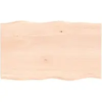 vidaXL Tafelblad natuurlijke rand 100x60x2 cm massief eikenhout