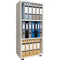 Hioshop Boekenkast - hout - B 490 x D 320 x H 1080 mm - wit