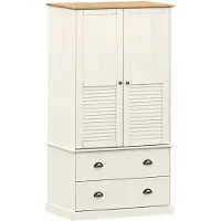 vidaXL Kledingkast VIGO 90x55x170 cm massief grenenhout wit