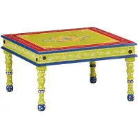 vidaXL Salontafel handbeschilderd massief mangohout groen