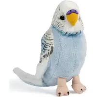 Living Nature Knuffel - 10x5 cm - Grasparkiet m. Geluid - Blauw - - OneSize - Knuffels