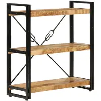vidaXL Boekenkast 3-laags 77x30x80 cm massief mangohout en ijzer