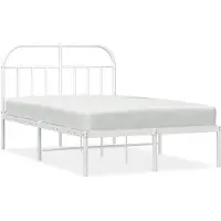 vidaXL Bedframe met hoofdbord metaal wit 120x200 cm