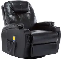 vidaXL Massagestoel schommelend kunstleer zwart-VXL-246635